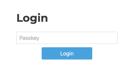 Login to the settings screen